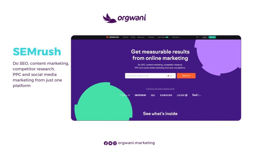أداة Semrush لتحليل محتوى المواقع